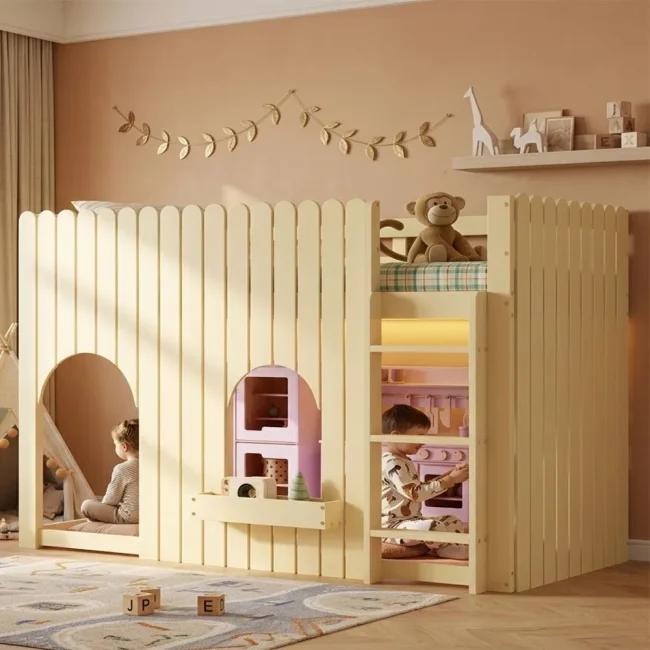 StayPlay Runaway Kinderstapelbed 90x200cm – Hout met opbergruimte