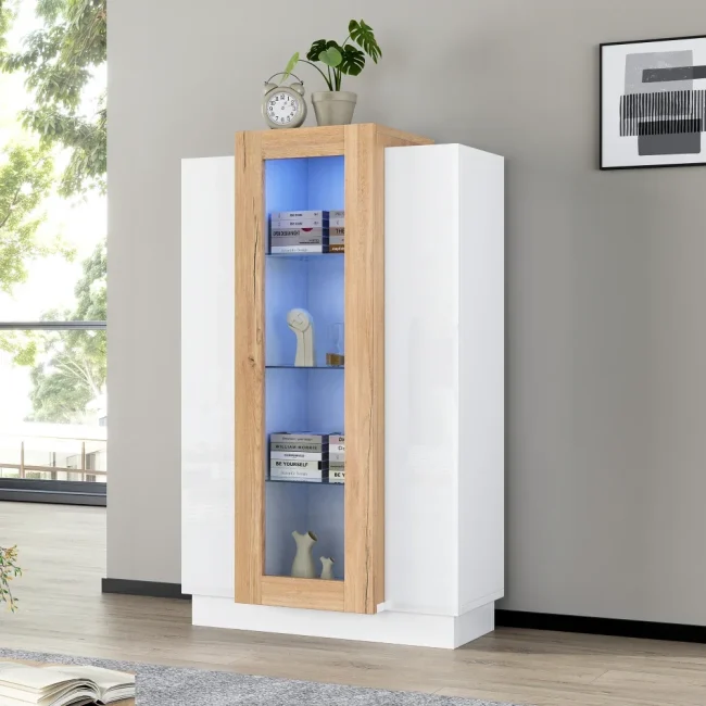 StayPlay Runaway Vitrinekast – Wit met 3 deuren en LED-verlichting