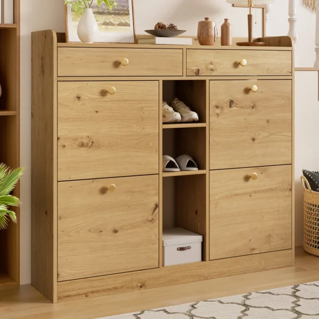StayPlay Runaway Schoenenkast 110x26x100cm – Hout met 2 laden