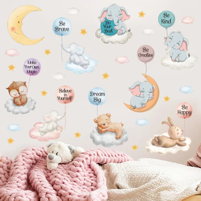 StayPlay Runaway Muursticker – Dierenmotief met zelfklevend – Serie 3