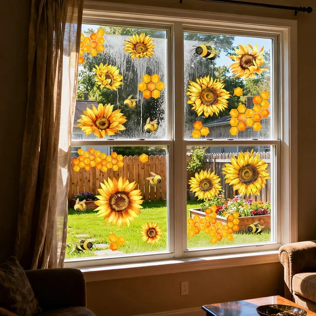 StayPlay Runaway Woonaccessoire – Bloemenmotief, Glas met zelfklevend – Serie 2