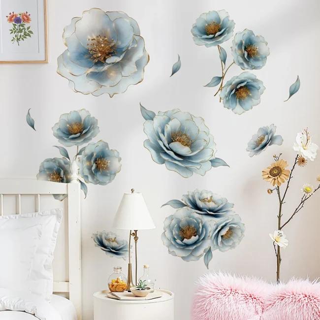 StayPlay Runaway Muursticker – Bloemenmotief, Goud