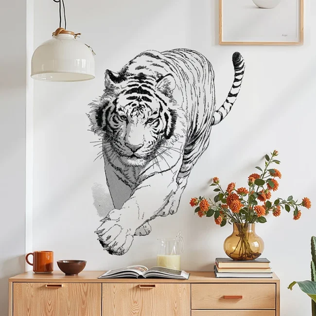 StayPlay Runaway Muursticker – Dierenmotief, Wit met zelfklevend