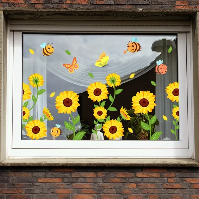 StayPlay Runaway Woonaccessoire – Bloemenmotief, Glas met zelfklevend – Serie 4