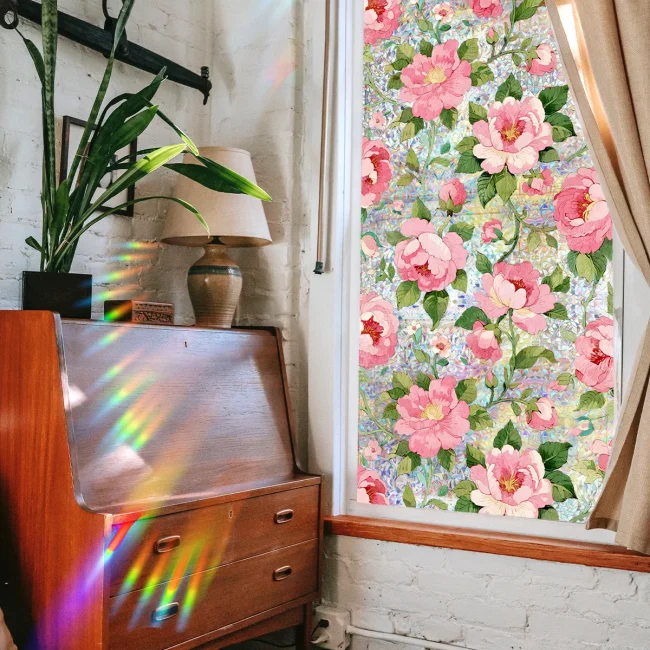StayPlay Runaway Woonaccessoire – Bloemenmotief, Glas met zelfklevend – Serie 5