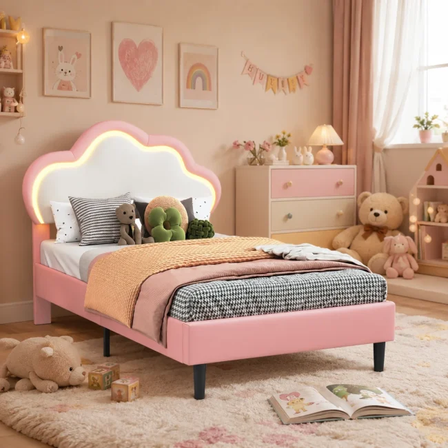 StayPlay Runaway Kinderbed 90x200cm – Roze met verstelbare hoogte