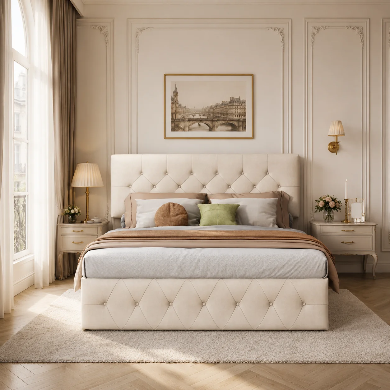 StayPlay Runaway Bedframe – Fluweel met hydraulisch opbergsysteem, opbergruimte en lattenbodem