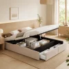 StayPlay Runaway Tweepersoonsbed – Linnen met hydraulisch opbergsysteem en opbergruimte, bedframe