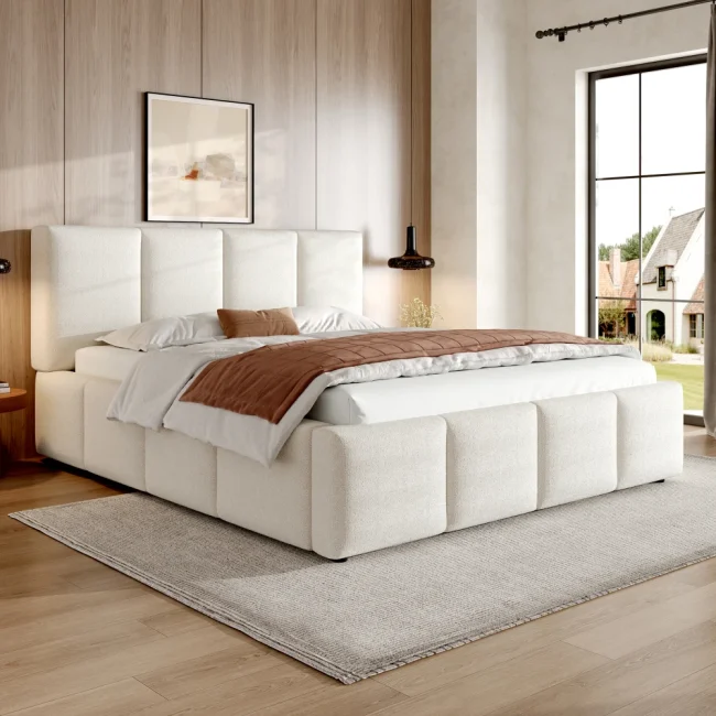 StayPlay Runaway Tweepersoonsbed – Bouclé Beige