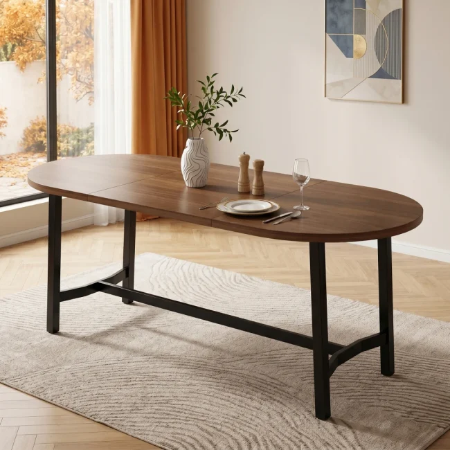 StayPlay Runaway Eettafel 180×80×75cm – Metaal met afgeronde hoeken