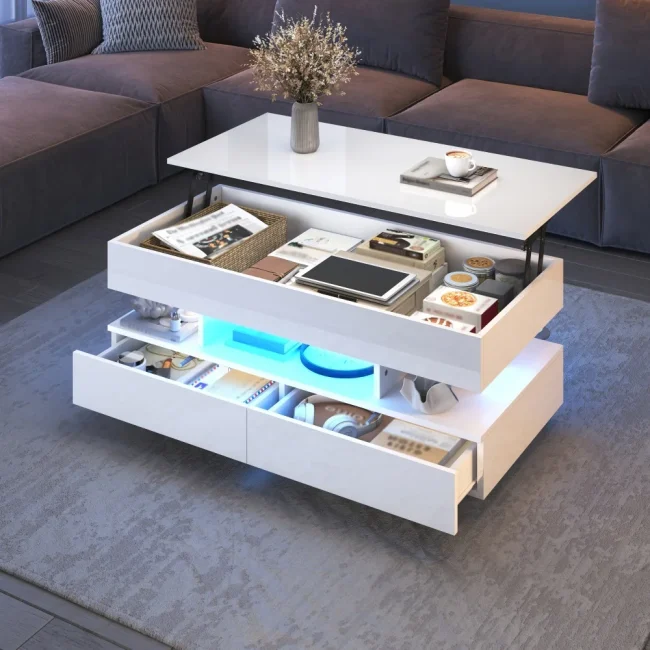 StayPlay Runaway Salontafel 100×50×45cm met opbergruimte en LED-verlichting