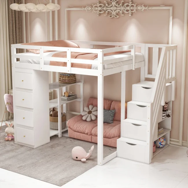 StayPlay Runaway Kinderbed – Massief Hout met opbergruimte