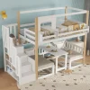 StayPlay Runaway Kinderstapelbed 90x200cm – Hout Wit met opbergruimte en veilige trap
