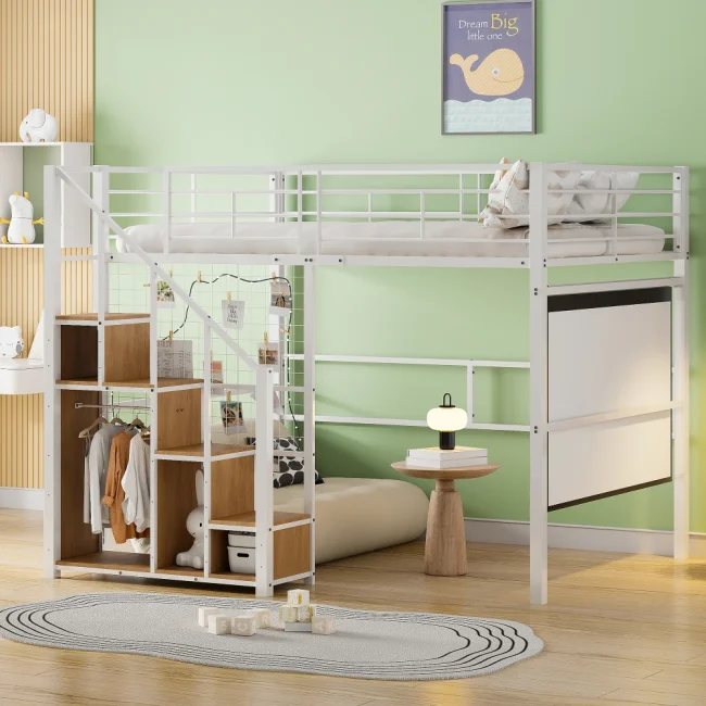 StayPlay Runaway Kinderbed – IJzer Wit met opbergruimte