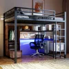 StayPlay Runaway Kinderhoogbed 140x200cm – Metalen met LED-verlichting, veilige trap en ingebouwd bureau