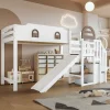 StayPlay Runaway Kinderstapelbed 90x200cm met opbergruimte, glijbaan en veilige trap