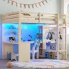 StayPlay Runaway Kinderhoogbed met LED-verlichting, USB-oplaadpoort en opbergruimte