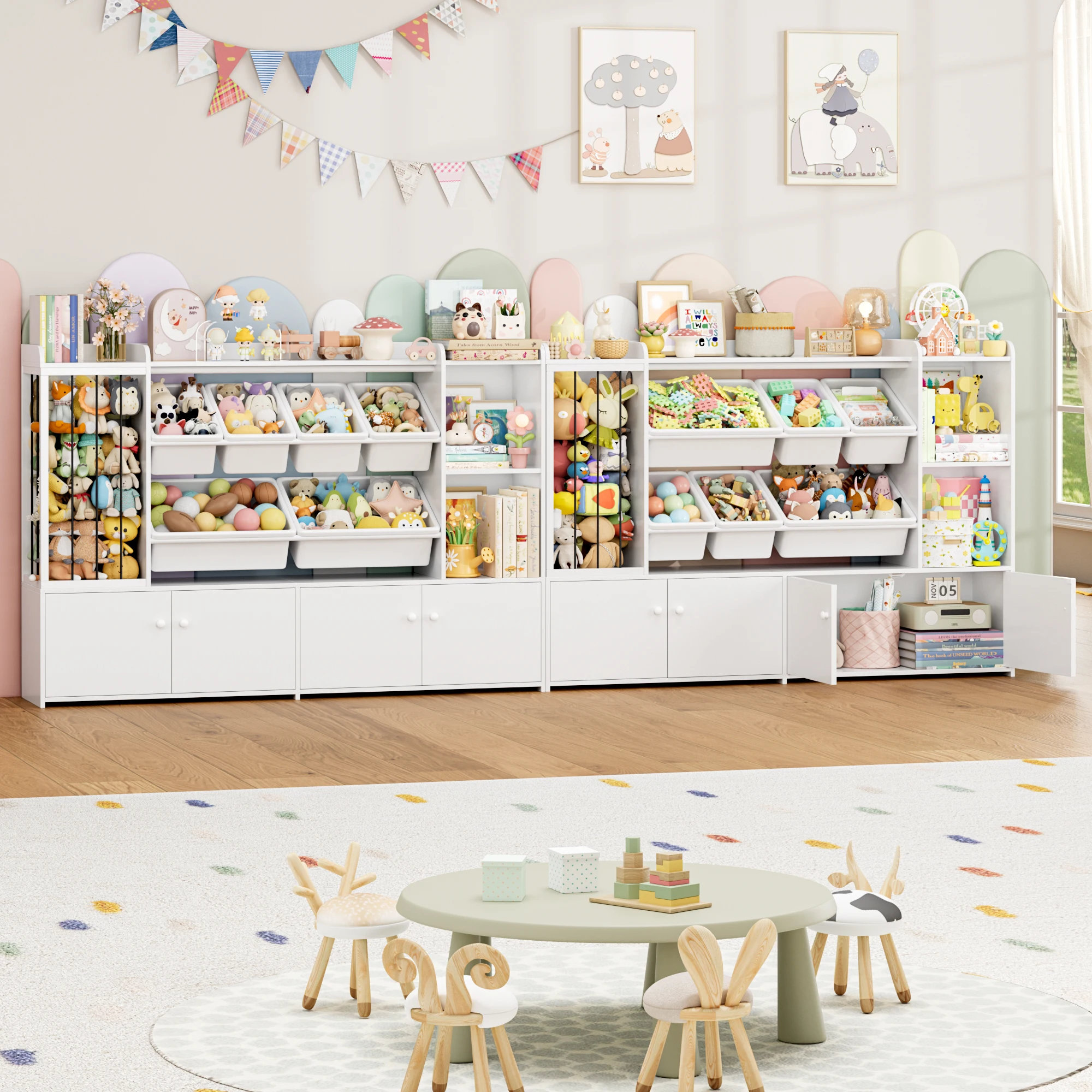 StayPlay Runaway Boekenkast 137,3x28x94cm – Wit