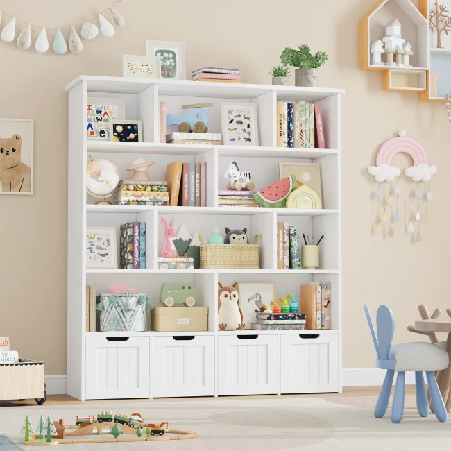 StayPlay Runaway Boekenkast 125,5x33x146cm – Wit