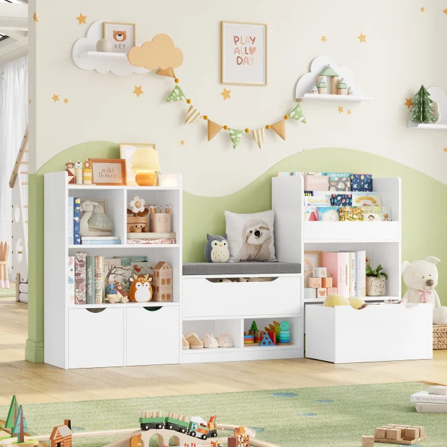 StayPlay Runaway Boekenkast 183.5X94.5X29.8cm met 3 laden