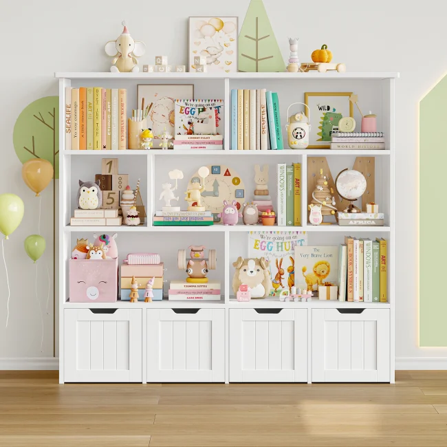 StayPlay Runaway Boekenkast 125,5x33x118cm – Wit