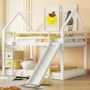 StayPlay Runaway Stapelbed 140x200cm – Wit met glijbaan