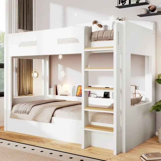 StayPlay Runaway Bed – Wit met USB-oplaadpoort
