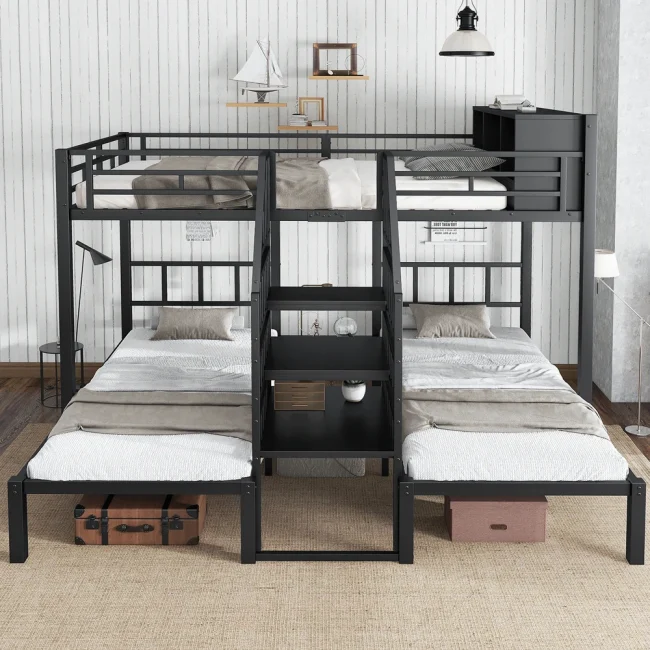 StayPlay Runaway Bed 90x200cm – Metaal Zwart met opbergruimte