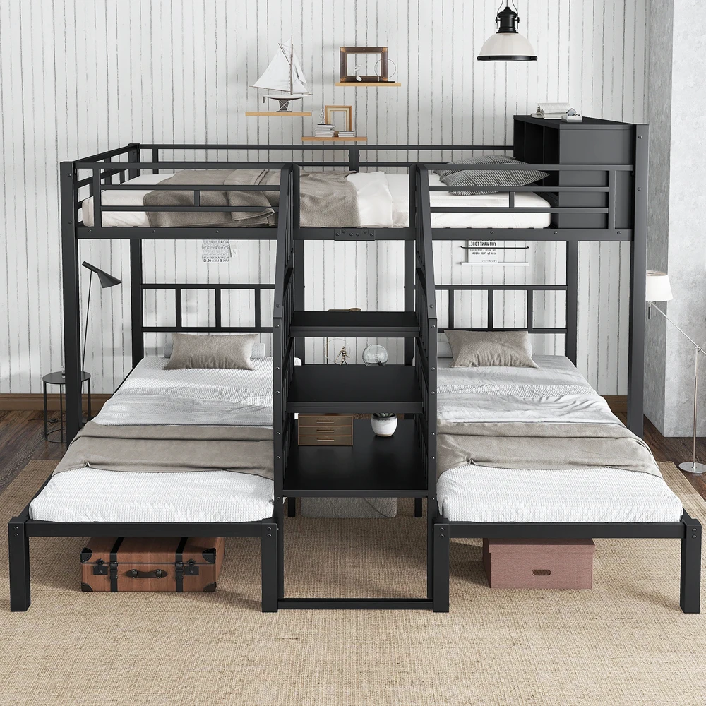 StayPlay Runaway Bed 90x200cm – Metaal Zwart met opbergruimte