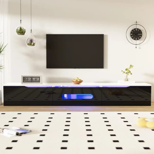 StayPlay Runaway TV-meubel – Zwart met LED-verlichting – Serie 1
