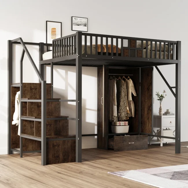 StayPlay Runaway Kinderbed – Metalen met kledingkast