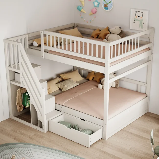 StayPlay Runaway Tweepersoonsbed – Massief Hout met opbergruimte – Serie 2