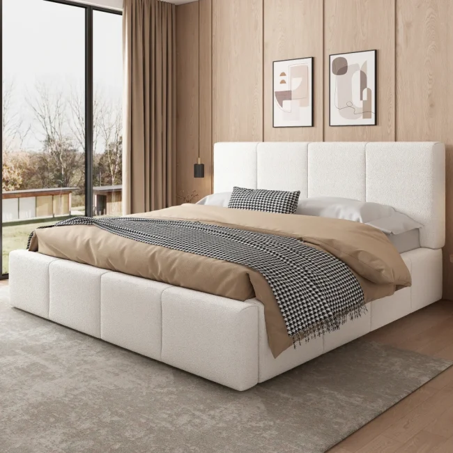 StayPlay Runaway Tweepersoonsbed 180x200cm – Beige met roosterdesign