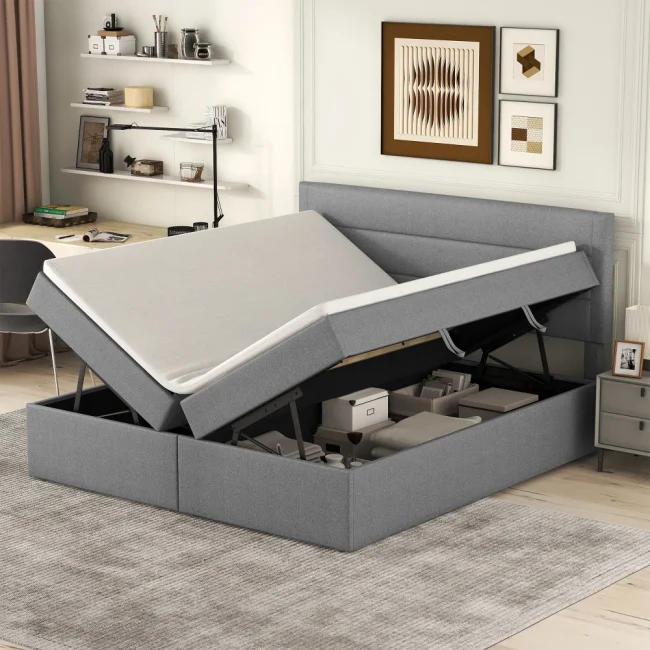 StayPlay Runaway Tweepersoonsbed 200×140cm – Metalen met opbergruimte en roosterdesign