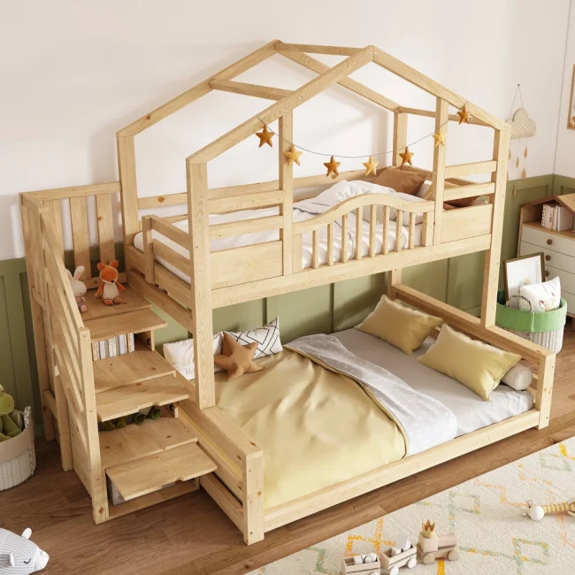StayPlay Runaway Stapelbed – Hout met veilige trap
