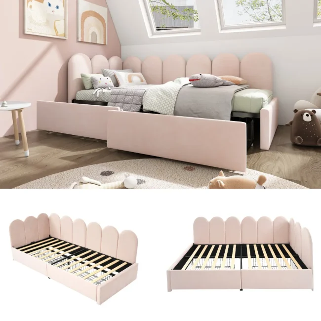 StayPlay Runaway Kinderbedje met opbergruimte en roosterdesign