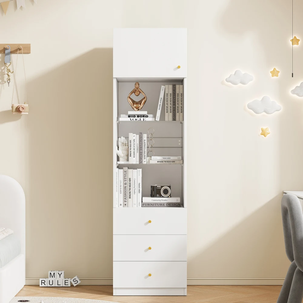StayPlay Runaway Vitrinekast 50×40×180cm – Wit – Serie 2