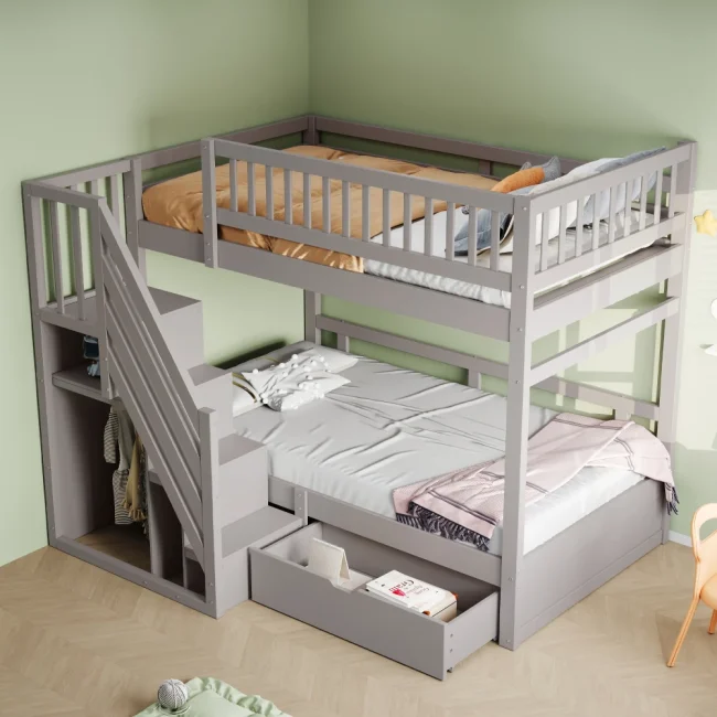 StayPlay Runaway Stapelbed – Massief Hout met opbergruimte