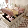 StayPlay Runaway Gestoffeerd Bed – Linnen met roosterdesign