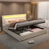 StayPlay Runaway Gestoffeerd Bed 180x200cm – PU-leer met LED-verlichting en opbergruimte