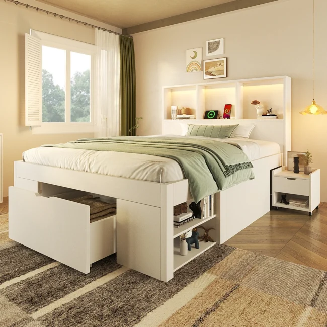 StayPlay Runaway Kinderbed 90x200cm met LED-verlichting, USB-oplaadpoort en opbergruimte