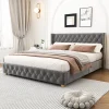 StayPlay Runaway Gestoffeerd Bed – Fluweel met roosterdesign