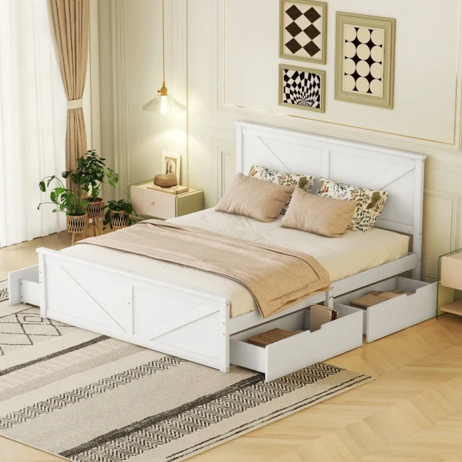 StayPlay Runaway Matras – Hout Wit met opbergruimte