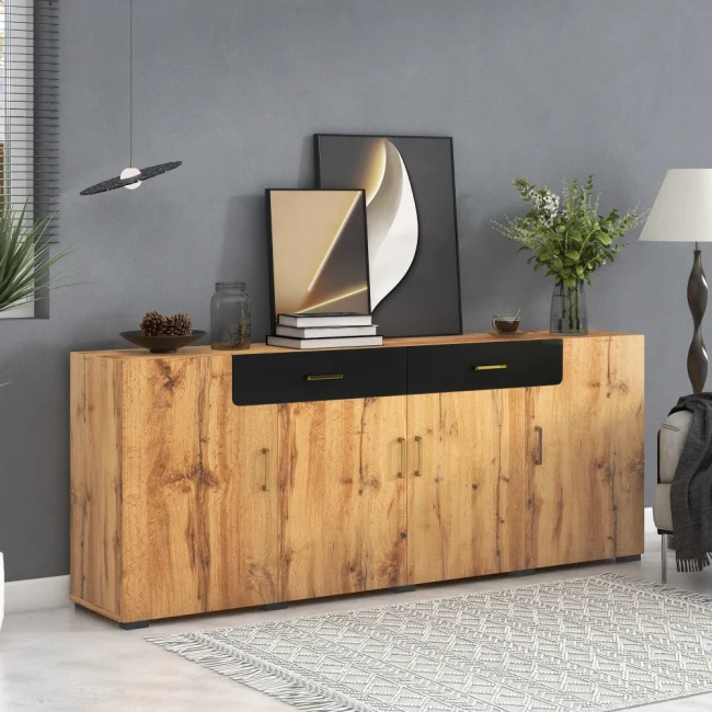 StayPlay Runaway Keukenkast 208x39,5x80cm met 2 laden en 4 deuren