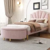 StayPlay Runaway Gestoffeerd Bed 90x200cm – Fluweel met verstelbare hoogte