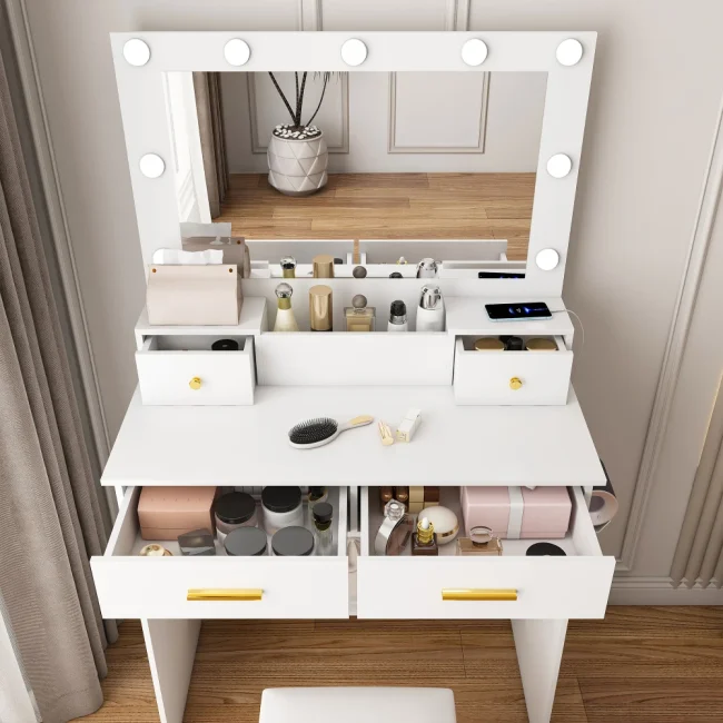 StayPlay Runaway Kaptafel 80×137×40cm met 4 laden en LED-verlichting