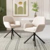 StayPlay Runaway Eetkamerstoel – Fluweel Beige met armleuningen