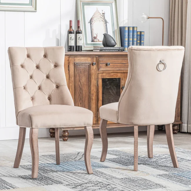 StayPlay Runaway Eetkamerstoel – Fluweel Beige – Serie 3