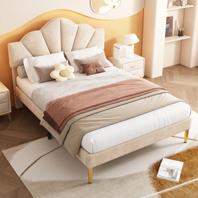 StayPlay Runaway Tweepersoonsbed – Fluweel met verstelbare hoogte