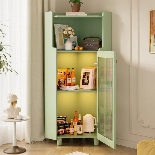 StayPlay Runaway Hoekopbergkast 63,5x124cm met LED-verlichting en opbergruimte